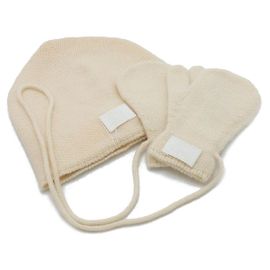 Hermès Mitones para bebé 100% cachemira de Hermes Sombrero 2 en 1 Blanco Roto Blanco roto