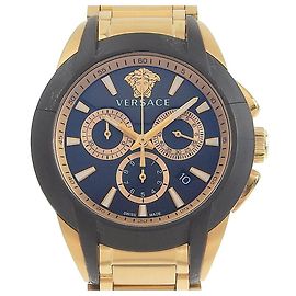 Versace Men's Quartz Watch Black Dial Chronograph Black