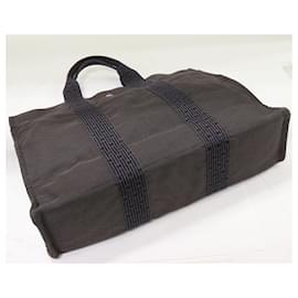 Hermès-Hermes Canvas Herline Tote Bag Grey-Grey