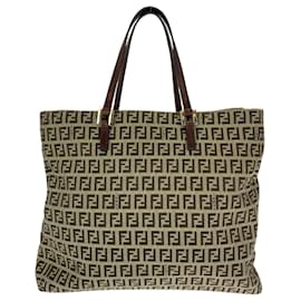 Fendi-Fendi Zucchino Canvas Tote Bag-Brown