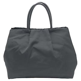 Prada-Prada Nylon Tessuto Triangle Logo Tote Bag-Black
