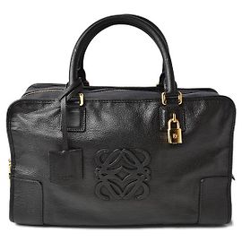Loewe Amazona 36 Handbag Metallic Black/Gold Black