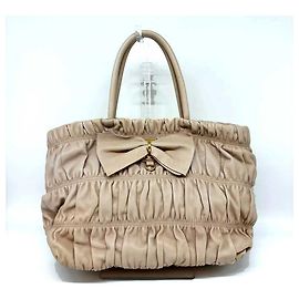 Prada Nappa-Leder 2-Wege-Handtasche Beige