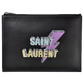 Pochette en cuir iPad Mini Yves Saint Laurent Noir