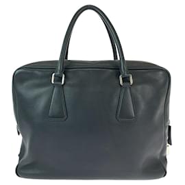 Prada-Prada Leather Briefcase Triangle Logo-Black