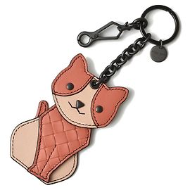Bottega Veneta Leather Keyring/Keychain Bag Charm 523450 Pink