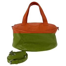 Balenciaga-Balenciaga Air Hobo Leather 2WAY Bag-Orange