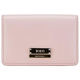 Tod's Pink Leather Compact Wallet Pink