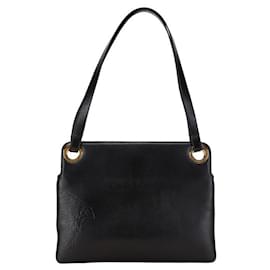 Versace-Versace Medusa Leather Shoulder Bag-Black