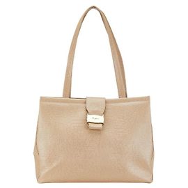 Bolsa de couro Vara Salvatore Ferragamo 8254 Bege