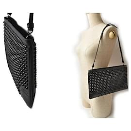 Christian Louboutin-Christian Louboutin Leather Clutch/Shoulder Bag-Black