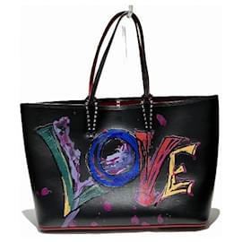 Autre Marque-Christian Louboutin Leather Spike Studs Cabata Tote Bag A3008988-Other
