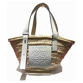 Autre Marque-Loewe Raffia Leather Basket Handbag-Other