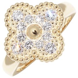 Van Cleef & Arpels Diamond Vintage Alhambra Ring Golden