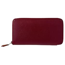 Autre Marque-Hermes Azap Long Silk'in Red Epsom Wallet-Other