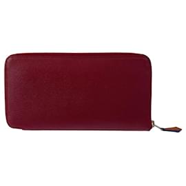 Autre Marque-Hermes Azap Long Silk'in Red Epsom Wallet-Other