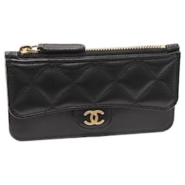 Autre Marque-Chanel Lambskin Coin Card Case Black AP2570-Other