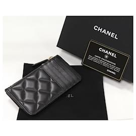 Autre Marque-Chanel Lambskin Coin Card Case Black AP2570-Other