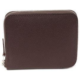 Hermès Hermes Azap Compact Silk In Epsom Coin Case Red