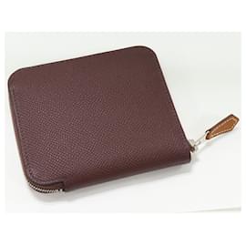 Hermès-Hermes Azap Compact Silk In Coin Case-Red