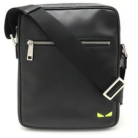 Borsa a spalla Fendi in pelle Bugs Eye Monster Nero