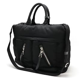 Autre Marque-Prada Tessuto Bomber Nylon Leather Tote Bag-Other