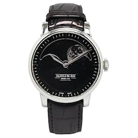 Autre Marque-Arnold & Son HM Perpetual Moon Watch, Stainless Steel, Leather, Manual Wind, Black Dial, Men's-Other