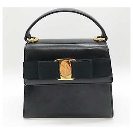 Salvatore Ferragamo Ferragamo Leather Handbag 2WAY Black Black