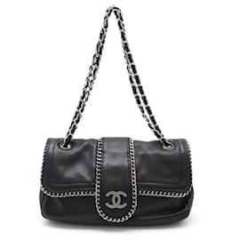 Autre Marque-Chanel Leather Coco Mark W Chain Shoulder Bag-Other