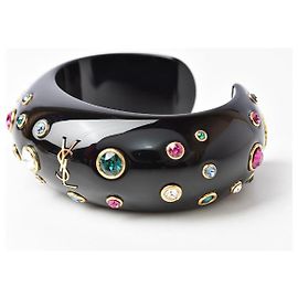 Yves Saint Laurent Pulseira de bangles com strass Saint Laurent Multicor