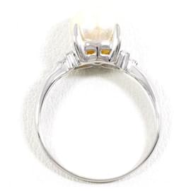 Autre Marque-PT900 Platinum Ring 8mm Pearl 0.05ct Diamond-Other
