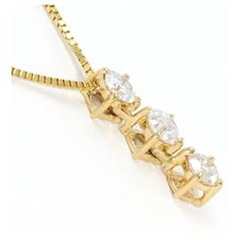 Autre Marque-K18 Yellow Gold Diamond Necklace-Other