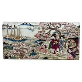 Autre Marque-Leather Ukiyo-e Gotenyama Long Wallet-Other