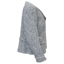 Autre Marque-Lafayette 148 NY Blue / White Tweed Moto Jacket-Blue