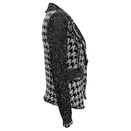 Autre Marque-St. John Black / White Tweed Knit Blazer-Black