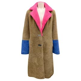 Autre Marque-Saks Potts Beige / Pink / Strong Blue / Orange Febbe Bold Shearling Coat-Multiple colors