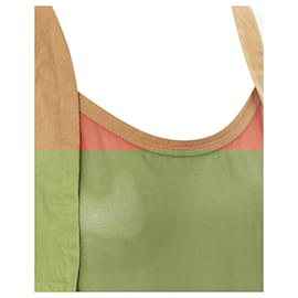 Hermès-Hermes Brown Cotton Harness Orange Gauze Rounded Hem Summer Top Fr34 Xs-Orange