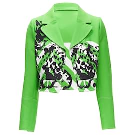 Christian Dior-Christian Dior 2022 Runway Green Fantaisie Animalier Cropped Jacket Fr34 Xs-Green