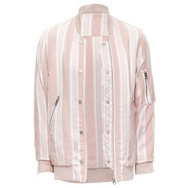 Acne Studios Varden 2016 Pink White Striped Padded Bomber Jacket Fr34 Xs Pink