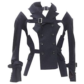 Rare Comme Des Garcons 2008 Bad Taste Runway Navy Deconstructed Jacket  S Blue Navy blue
