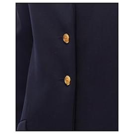 Chanel-Chanel Navy Gold Cc Buttons Flap Pockets Military Blazer Jacket Fr38 M-Blue,Navy blue
