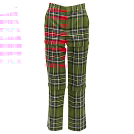 Balenciaga-Balenciaga 2017 Runway Red Green Punk Plaid Detachable Zipper Pants Fr34 Xs-Red