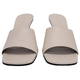 JW Anderson-JW Anderson Catena 70 Mules in White Leather-White,Cream