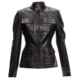 Gucci Tom Ford Vintage Black Soft Leather Utility Flap Pockets Jacket It38 Xs Black