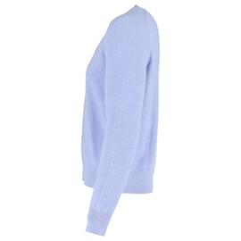Acne-Acne Studios Face-Patch Sweatshirt in Light Blue Wool-Blue,Light blue