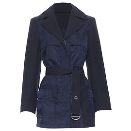Chloé Iconische Navy Contrast-Bodice Gürteljacke Chloe 2018 Fr34 XS Blau Marineblau