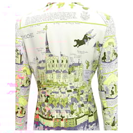 Hermès-Rare Hermes Vintage 100% Silk Ancient French Map Print Blazer Jacket Fr38 M-Other