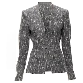 Balenciaga-Balenciaga Ghesquiere 2009 Grey White Speckled Fitted Blazer Jacket Fr38 M-Grey