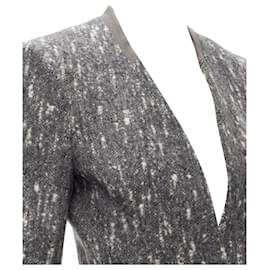 Balenciaga-Balenciaga Ghesquiere 2009 Grey White Speckled Fitted Blazer Jacket Fr38 M-Grey