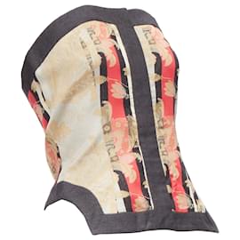 Alexander Mcqueen-Alexander Mcqueen 2000 Grey Baroque Brocade Jacquard  Bustier Top It42 M-Grey